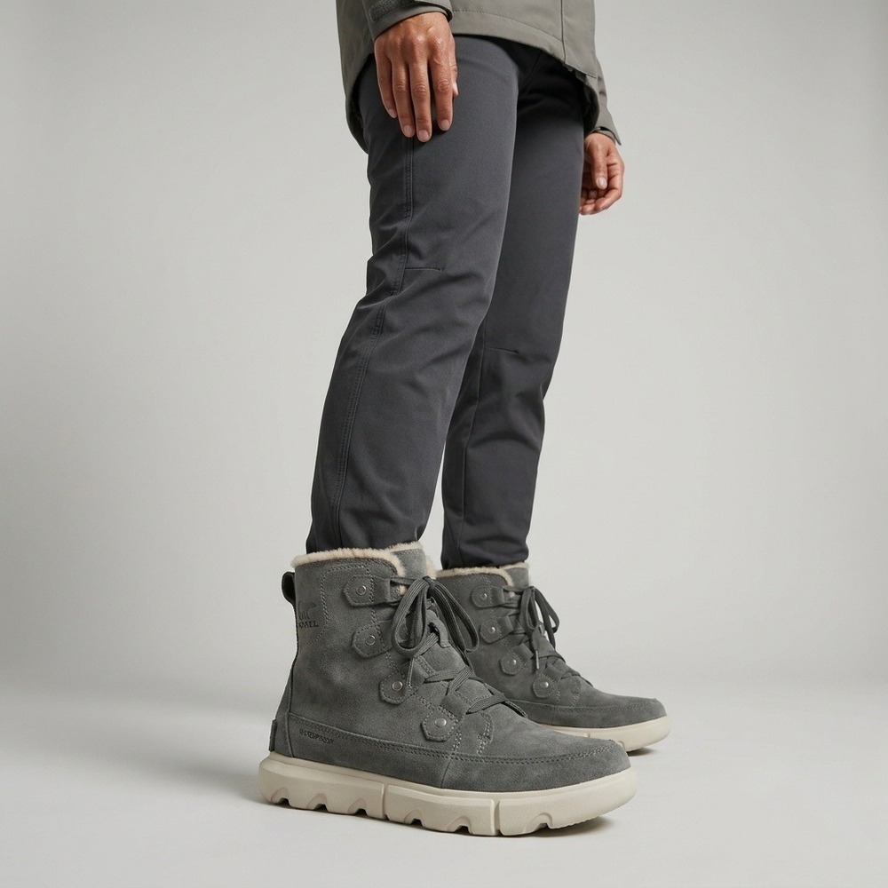Sorel Ona Rmx‎ Glacy WP Waterproof Suede Winter Boots Grey Women 6.5 NL5031-028